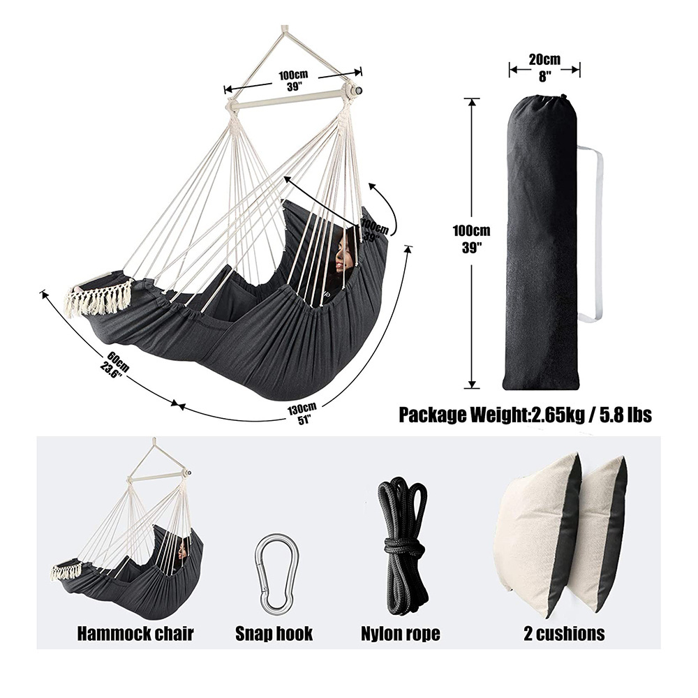 Outdoor Canvas Hammock Swings Hanging Camping Chair