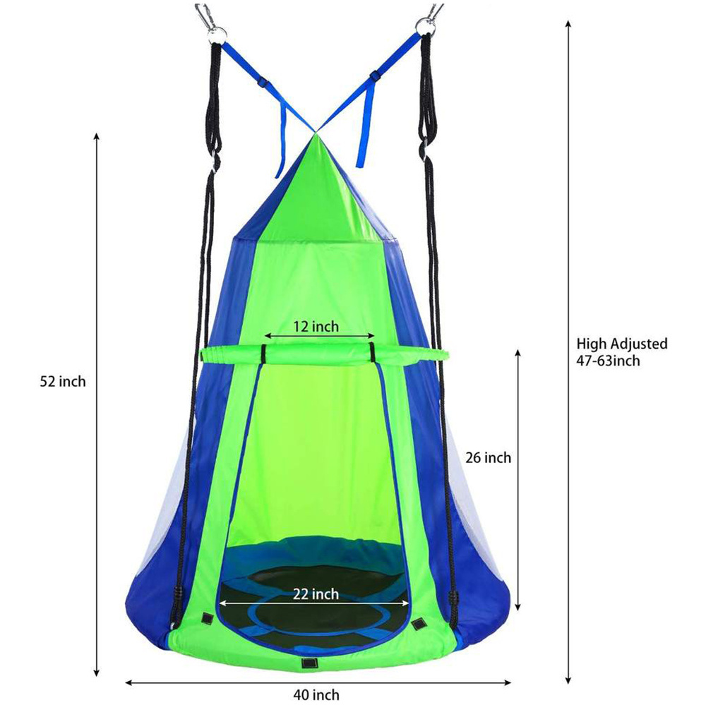 Outdoor Hanging Saucer Swing Kids Hanging Tent Swing with Hang Kit