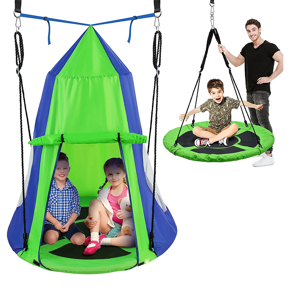 Outdoor Hanging Saucer Swing Kids Hanging Tent Swing with Hang Kit