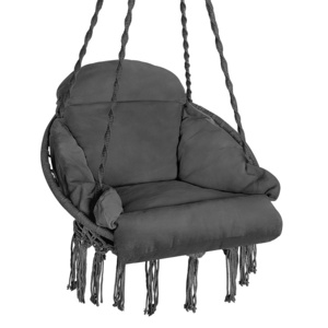 Hammock Chair with Cushion, Handmade Macrame Swing Chair with Hanging Hardware Kits