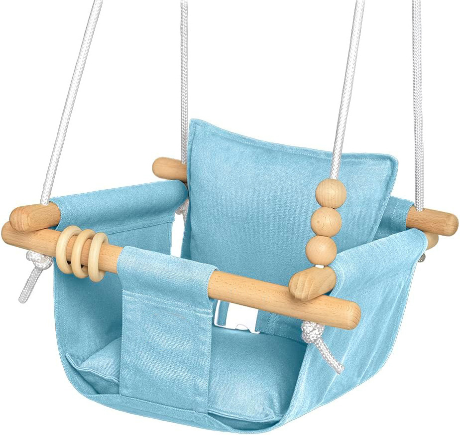 Hand Woven Cotton Rope Baby Hammock Chair with Hanging Kit