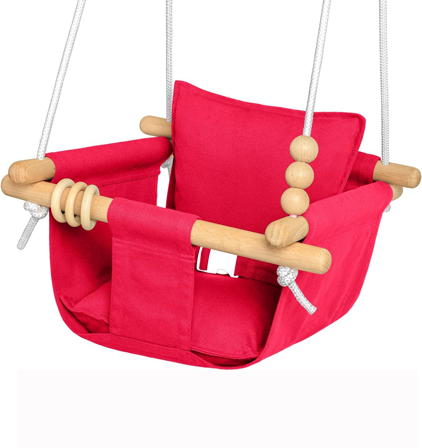 Hand Woven Cotton Rope Baby Hammock Chair with Hanging Kit