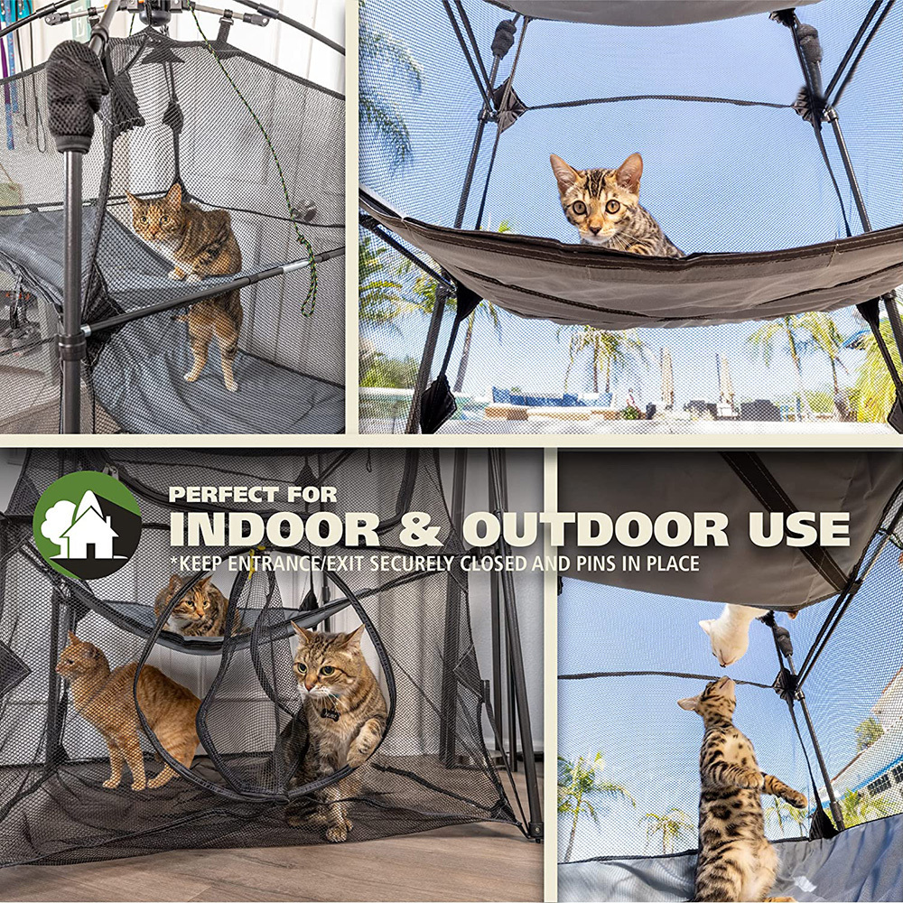 Camping Pet Habitat Pop Up Tent Climbing Cat Tent Outdoor Cat Enclosures