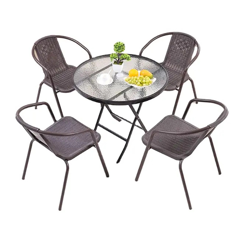 Outdoor Bistro Foldable Table Stacking Chair Garden Furniture Table and Chair