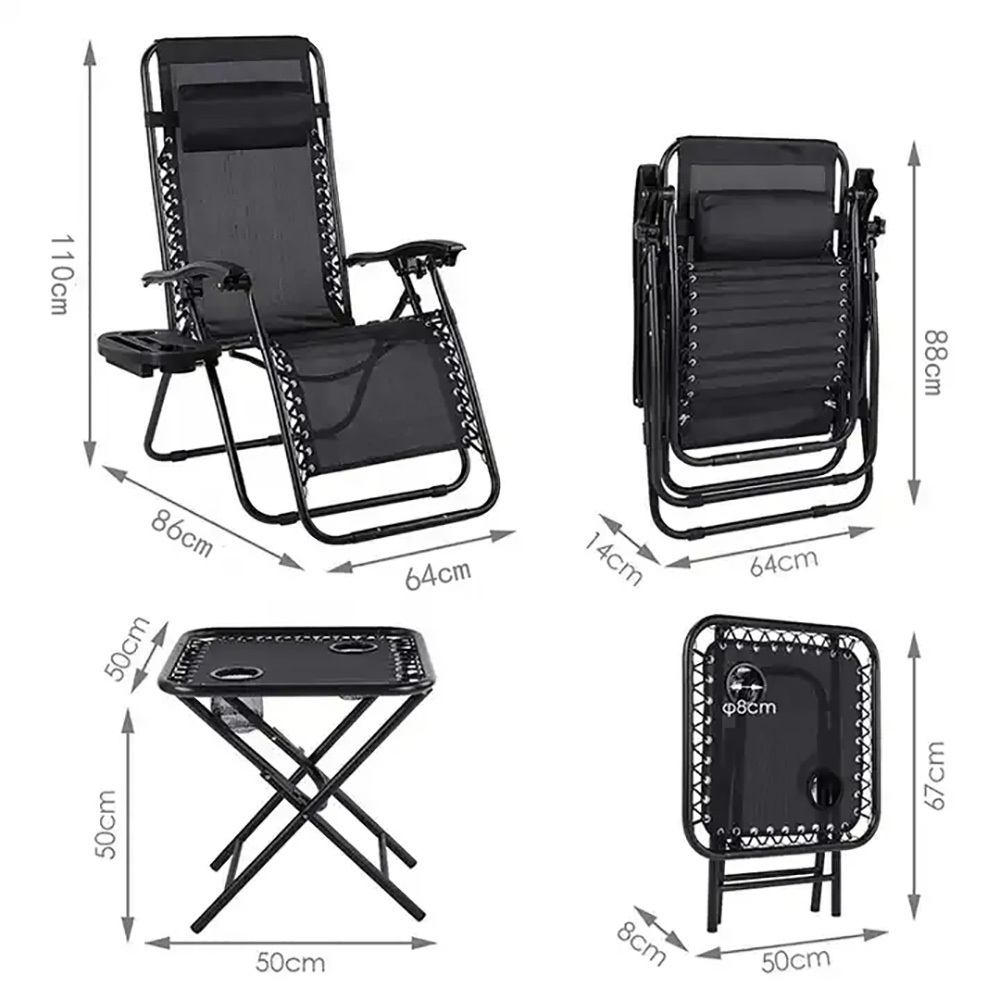 Outdoor Adjustable Zero Gravity Folding Reclining Lounge Chair