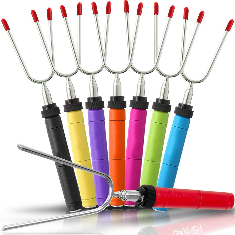 Camping Campfire Accessories BBQ Forks Telescoping Marshmallow Sticks