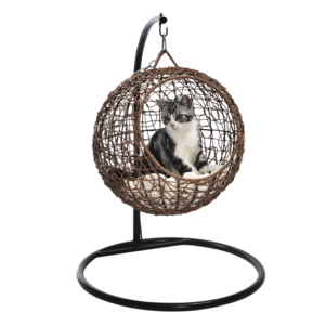 2021 Amazon Hot Sale Rattan Pet Bed Hanging Chair Swing For Pet Cat