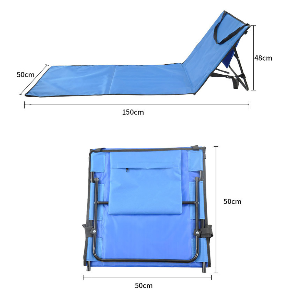 Outdoor Folding Tanning Chair Portable Beach Mat Lounge Chair and Tote