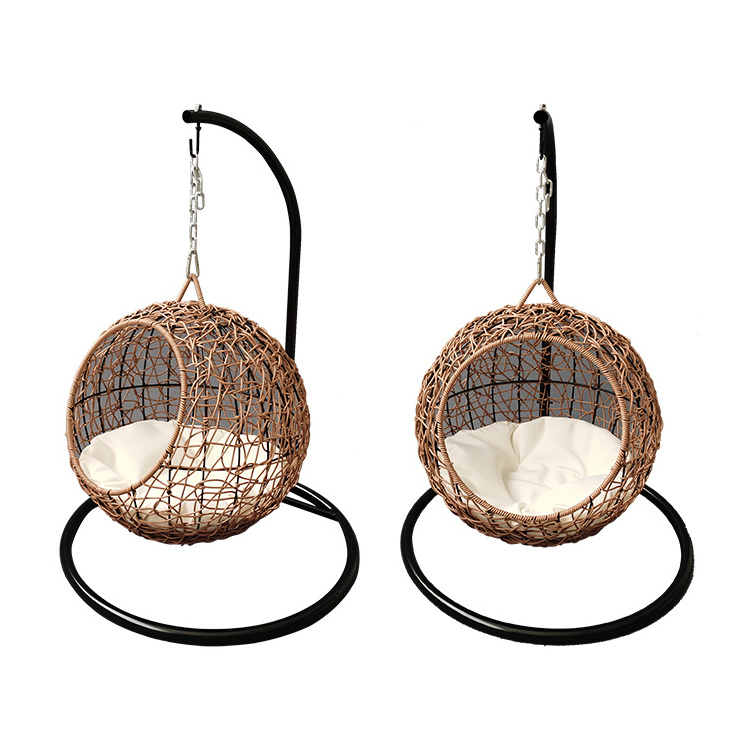 Hanging pet bed Hanging pet bed Hot selling ball shape Indoor Rattan  Hanging pet bed with stand