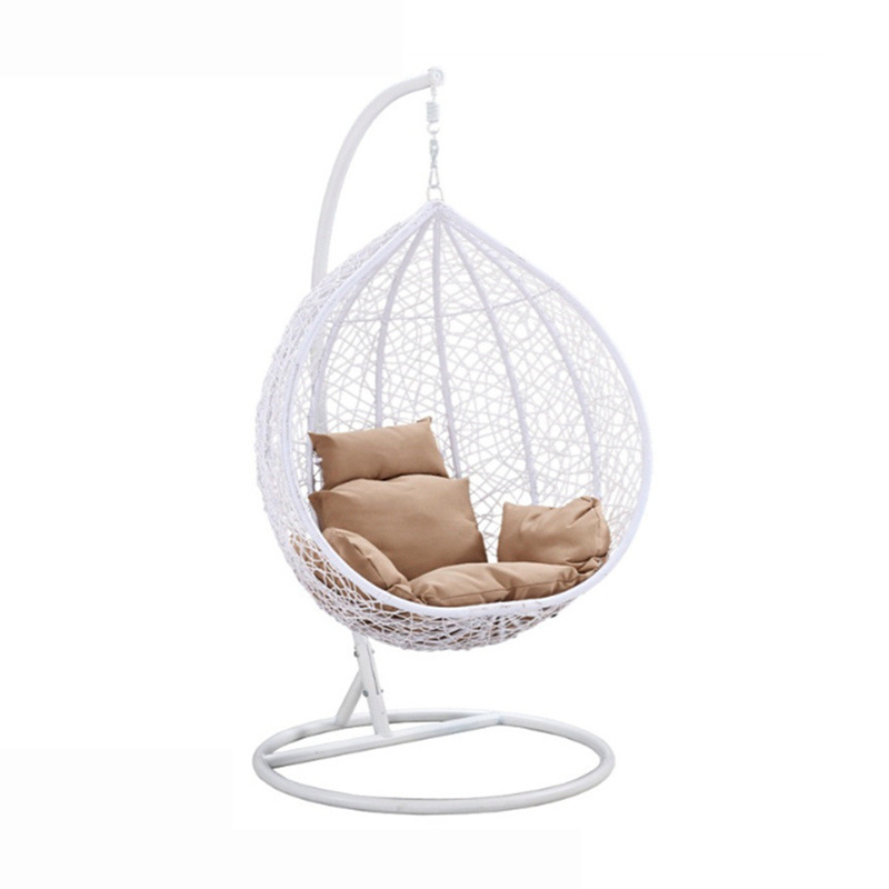 Outdoor Hanging Rattan Egg Nest Swing Hanging Chair with Cushion