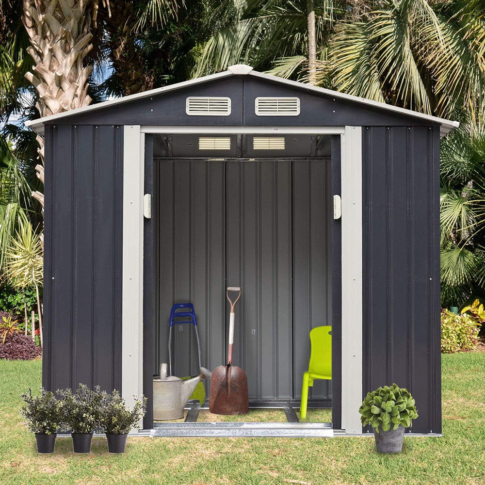 Sturdy Utility Outdoor Storage Shed Metal Shed for Patio Gardening Tools