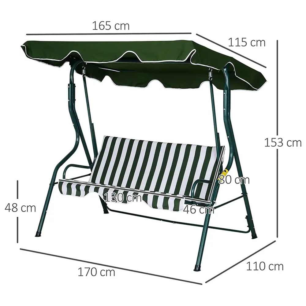 Garden Beach Hanging Chair Outdoor Swing Seater Bed with Adjustable Canopy