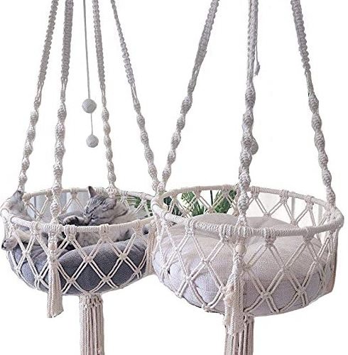 Best Seller Handmade Wicker Pet Bed Cat Hammock Hanging Chair Swing  Cat Hammock Macrame For Pet Cat