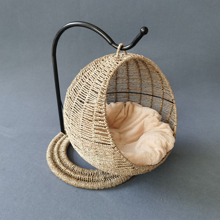 Swing Hanging Rattan Basket Bed Cat Garden Swing for Cat Pet Supplies