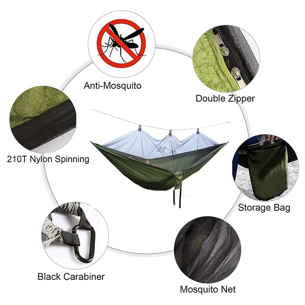 Portable Outdoor Camping Hammock with Mosquito Net