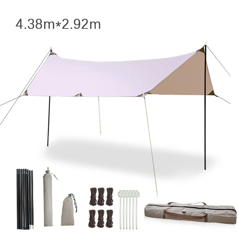 Outdoor Hexagonal Awning Canopy Camping Hammock Tarp Tent with Poles