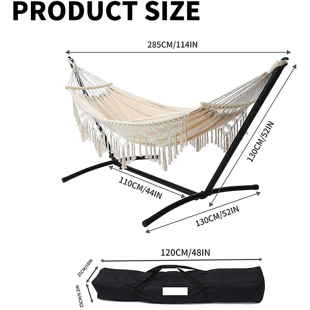 Camping Canvas Double Outdoor Hammock with Stand