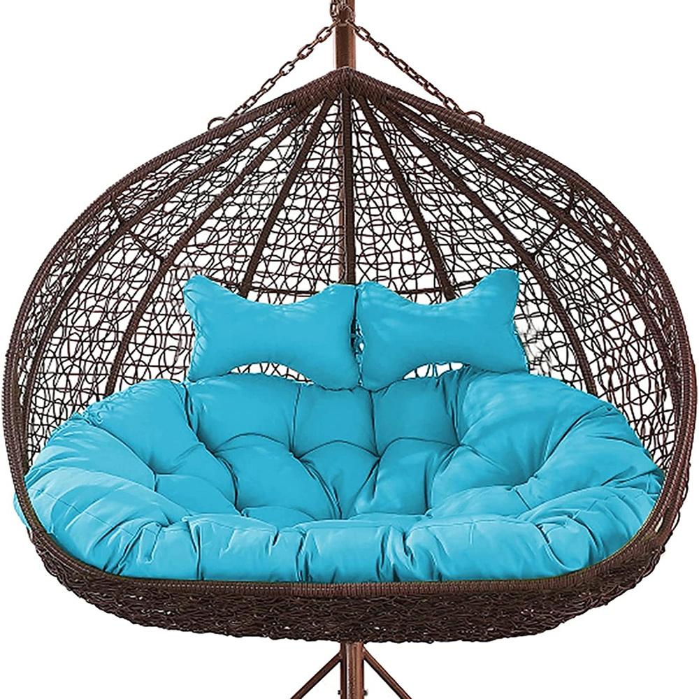 Rattan Egg Wicker Double Person Hanging Swing Chair for Outdoor Patio