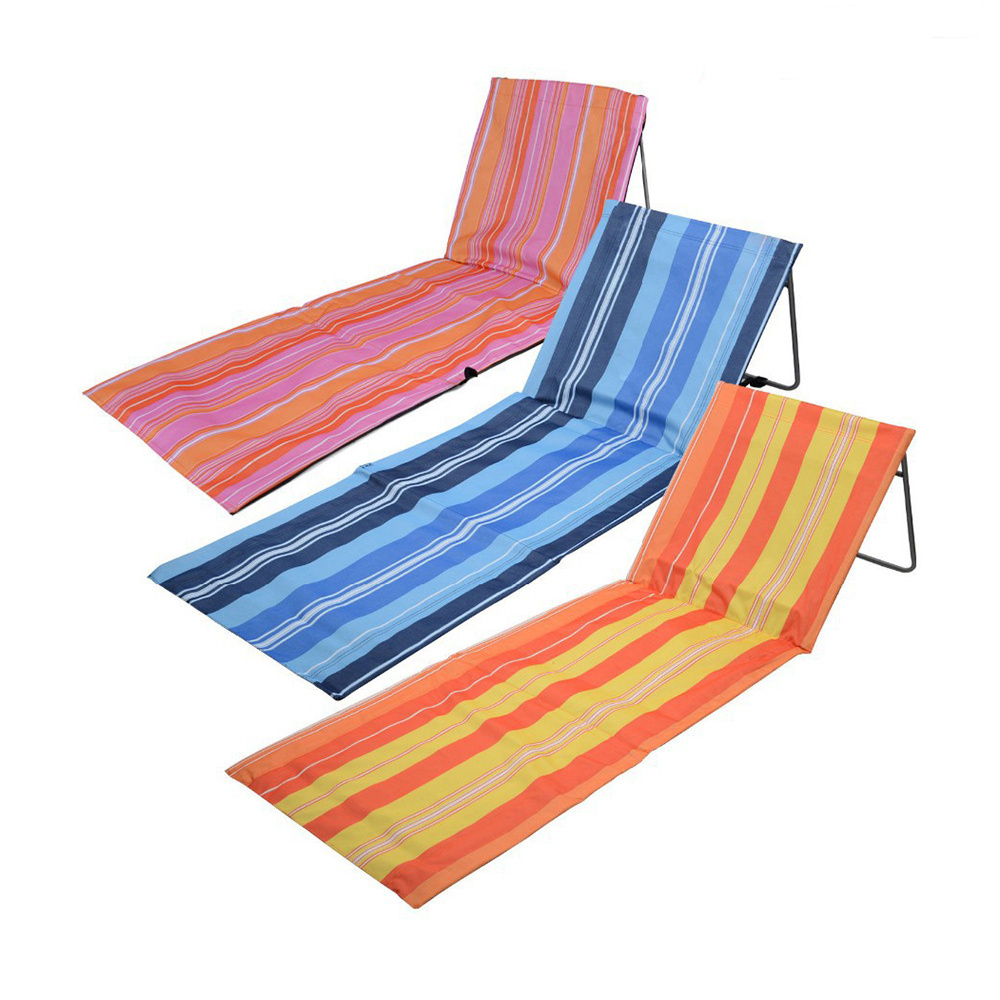 Outdoor Folding Tanning Chair Portable Beach Mat Lounge Chair and Tote