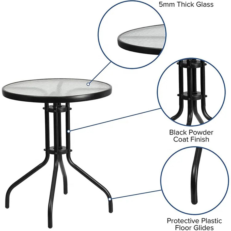 Outdoor Bistro Foldable Table Stacking Chair Garden Furniture Table and Chair