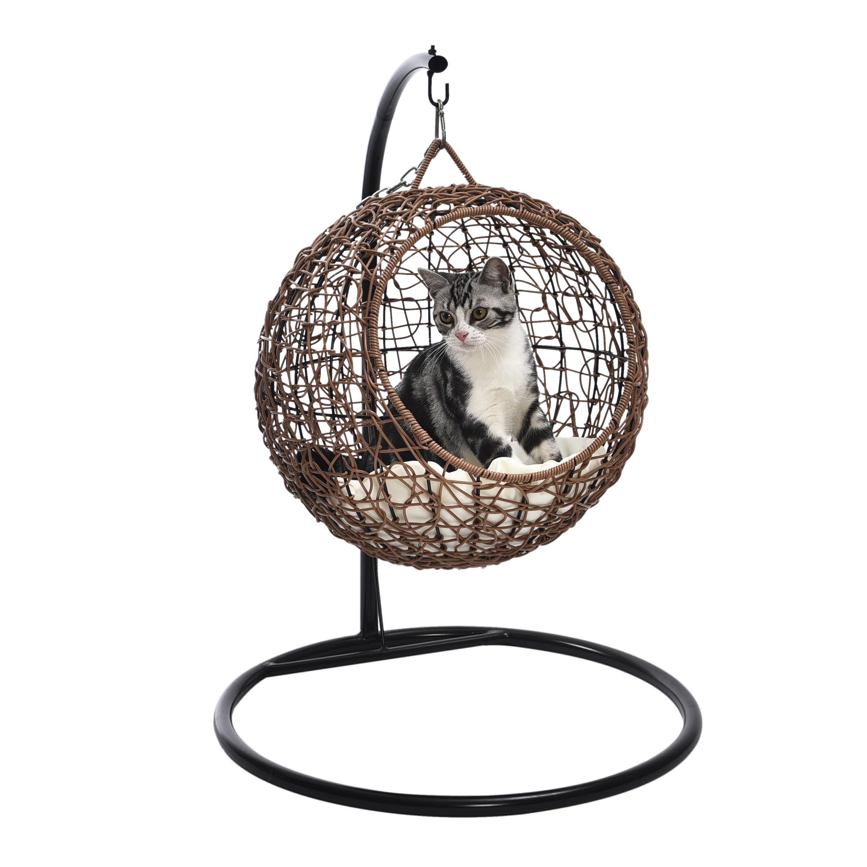 Swing Hanging Rattan Basket Bed Cat Garden Swing for Cat Pet Supplies