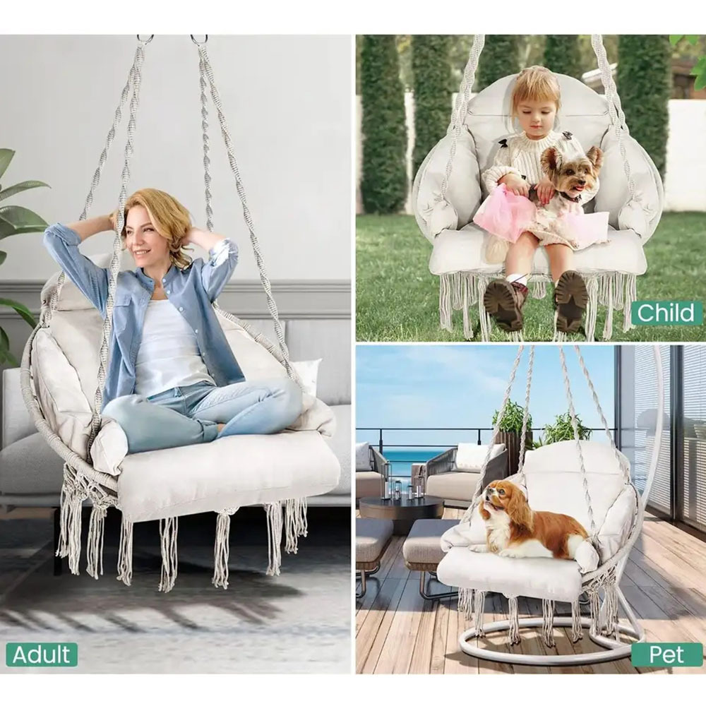 Garden Patio Swings Hanging Outdoor Swing Chair with Cushion