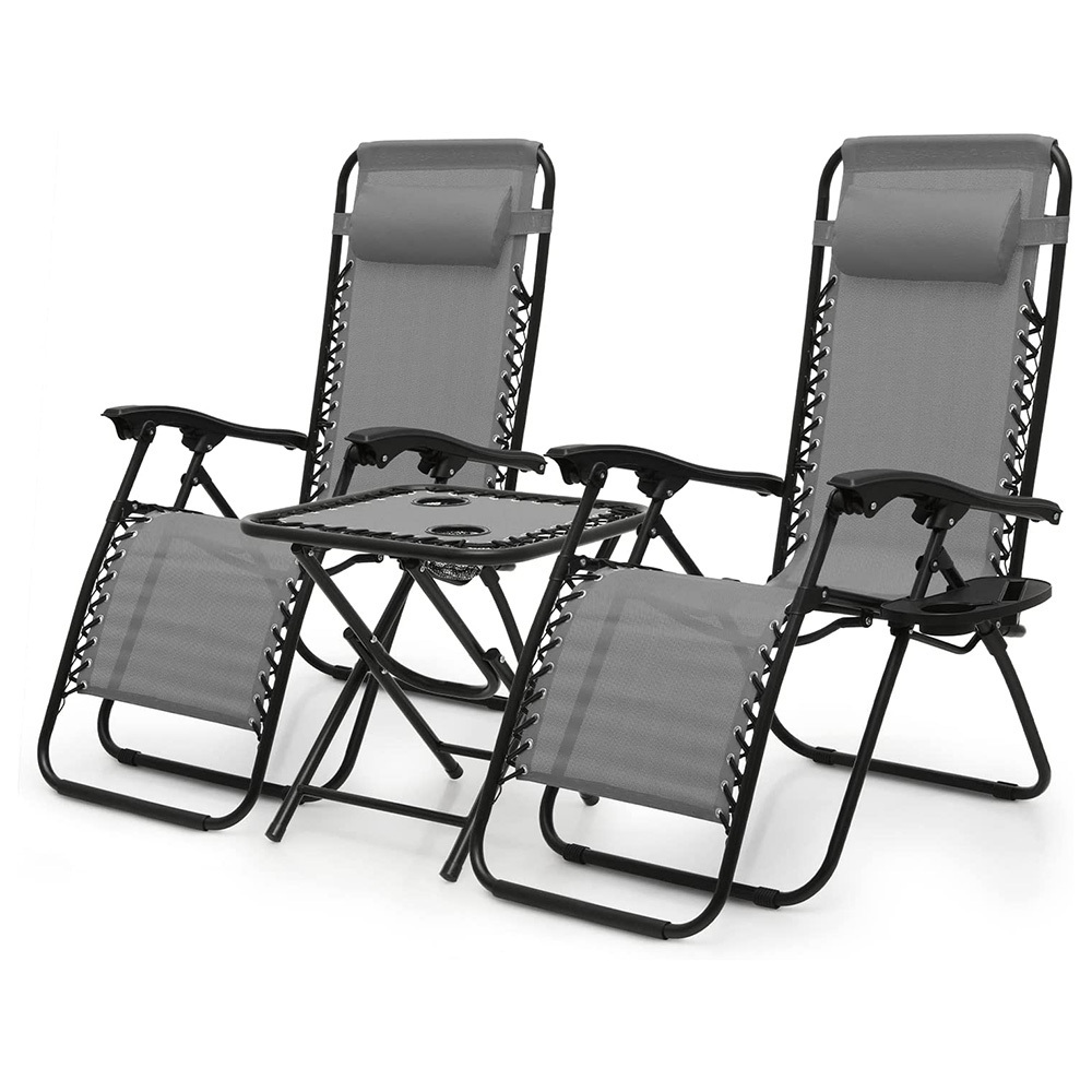 Outdoor Adjustable Zero Gravity Folding Reclining Lounge Chair