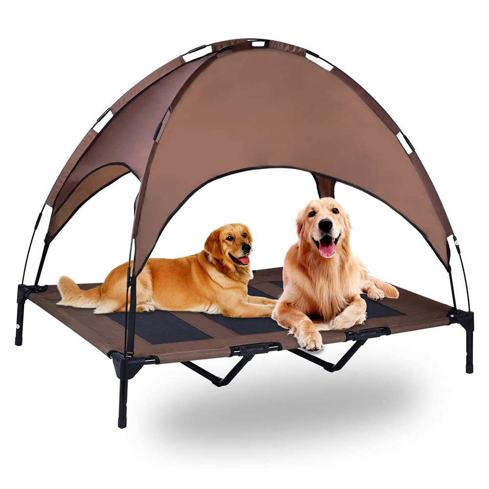 Portable Waterproof Large Dog Pet Bed with Canopy for Outdoor