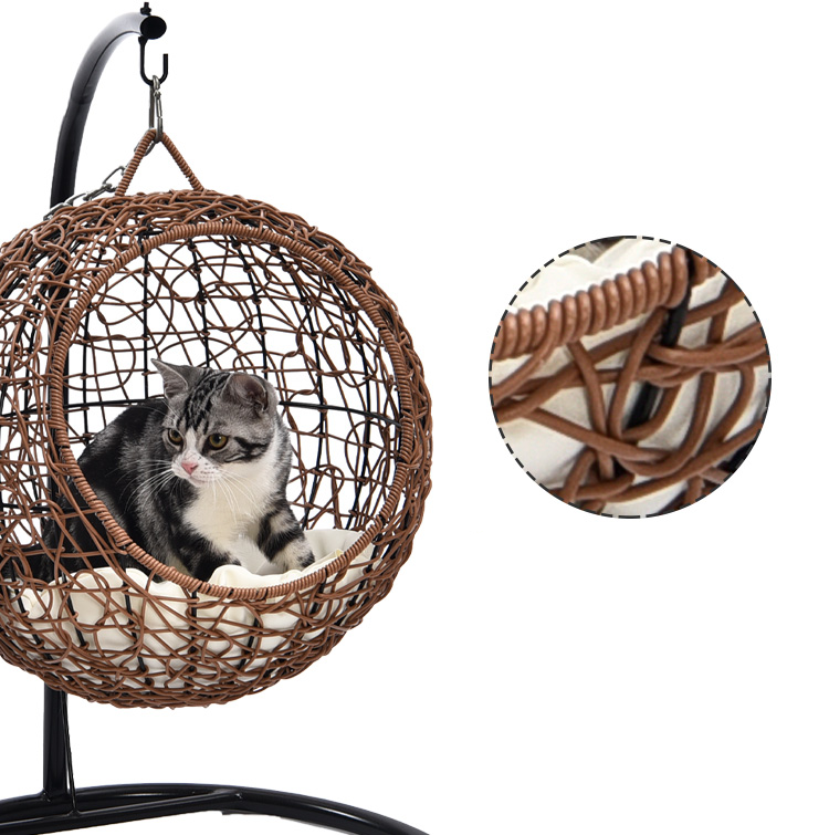 Swing Hanging Rattan Basket Bed Cat Garden Swing for Cat Pet Supplies