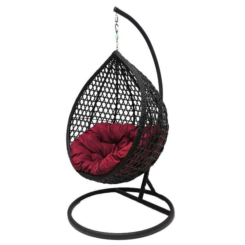 Outdoor Leisure Hanging Rattan Basket Garden Egg Chair with Stand