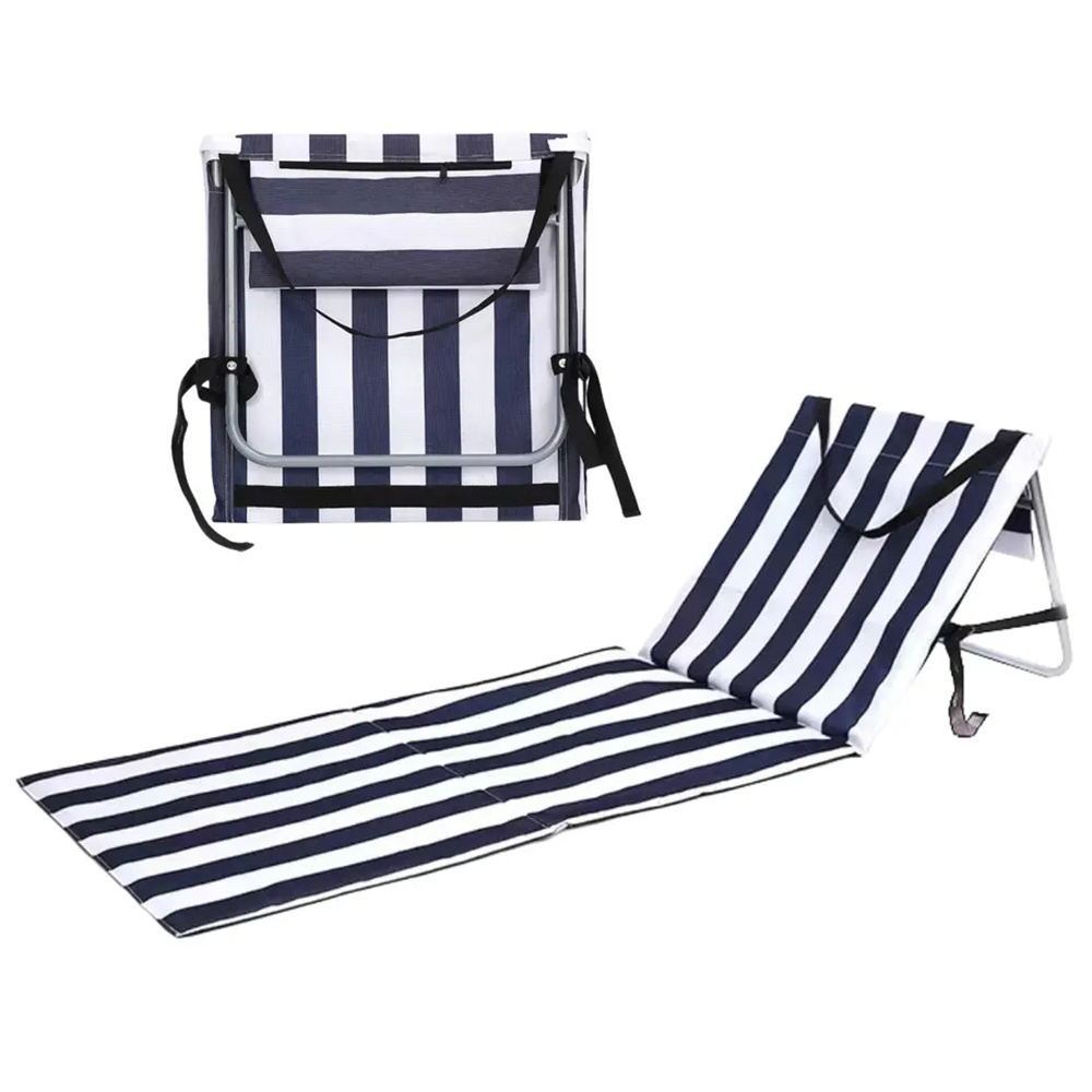 Portable Folding Tanning Chair Outdoor Beach Mat Lounger with Back Support