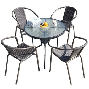 Outdoor Bistro Foldable Table Stacking Chair Garden Furniture Table and Chair