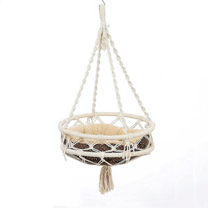 Best Seller Handmade Wicker Pet Bed Cat Hammock Hanging Chair Swing  Cat Hammock Macrame For Pet Cat