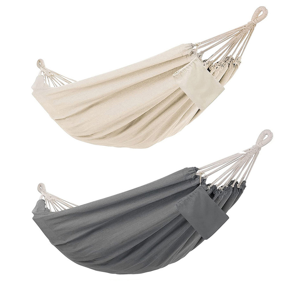 Portable Outdoor Hiking Poly-cotton Camping Hammock with Carry Bag