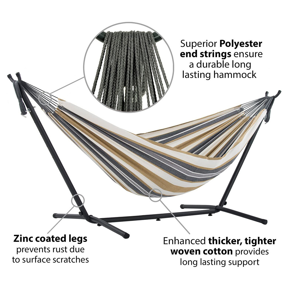 Camping Canvas Double Outdoor Hammock with Stand