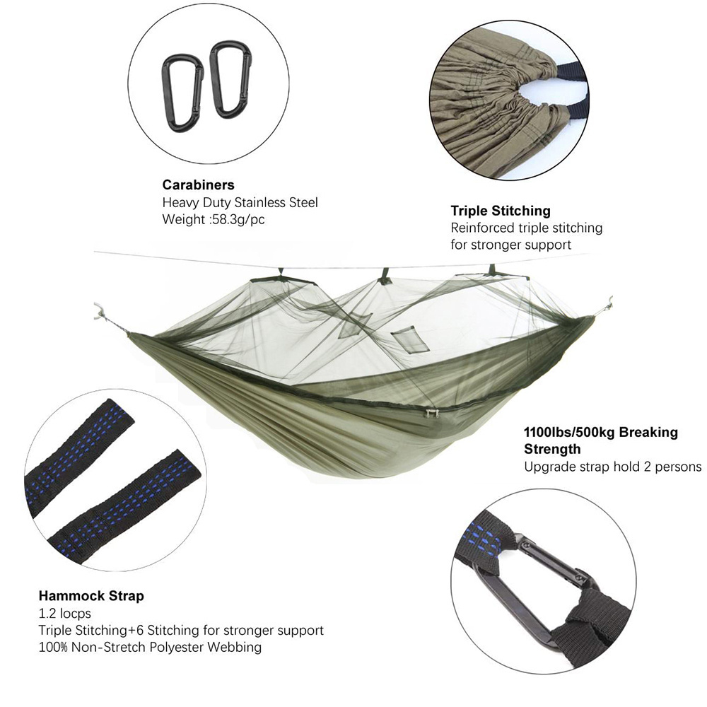 Portable Outdoor Camping Hammock with Mosquito Net