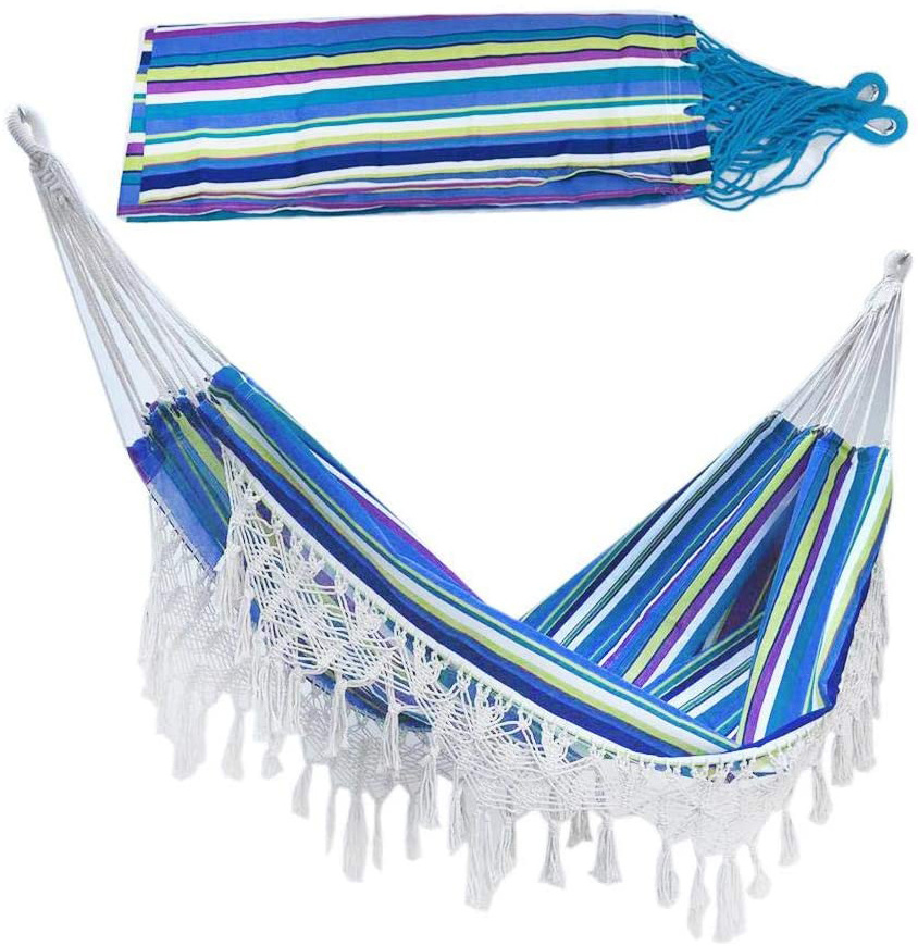 Softest Durable Bohemian style Portable Climbing Macrame Hammock with Tassels