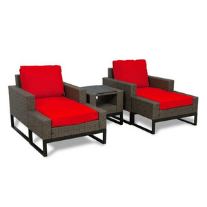 3 Piece Rattan Seating Group with Cushions outdoor wicker rattan furniture garden sofa chair set with cushion