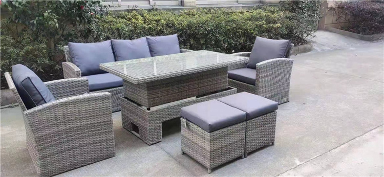 Professional manufacturer outdoor hotel furniture gray steel 5pc sofa set