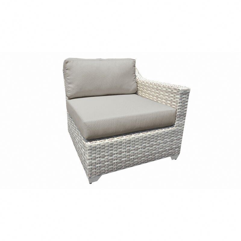 Wicker Rattan Furniture Garden Sofa Chair Set with Cushion 3 Piece Patio Conversation Set