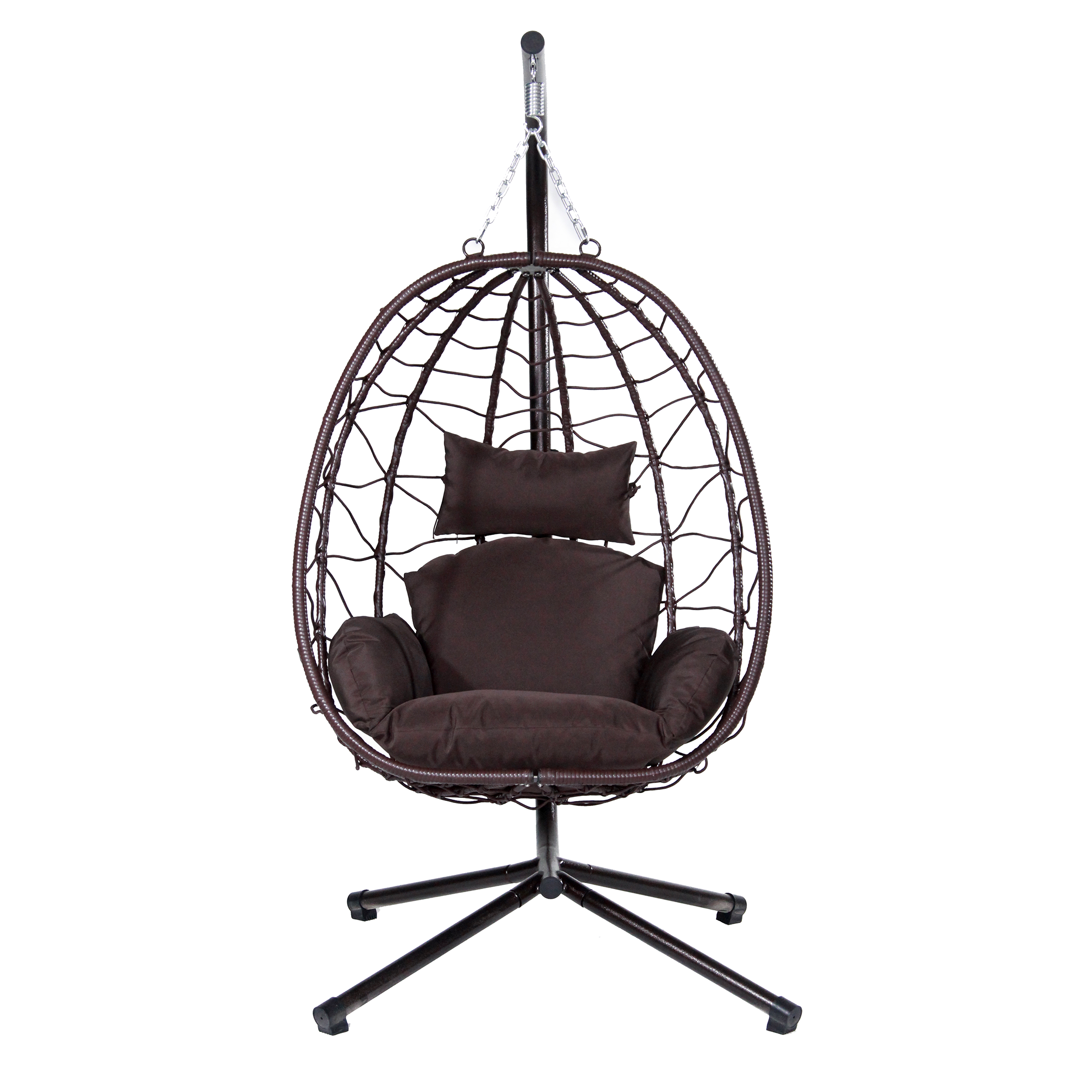 ROYA New Steel Loveseat Hanging Egg Chair Patio Swing Chair