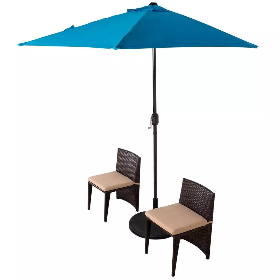 Outdoor Steel Hanging Semi-shade outdoor patio umbrella with 5 ribs with base