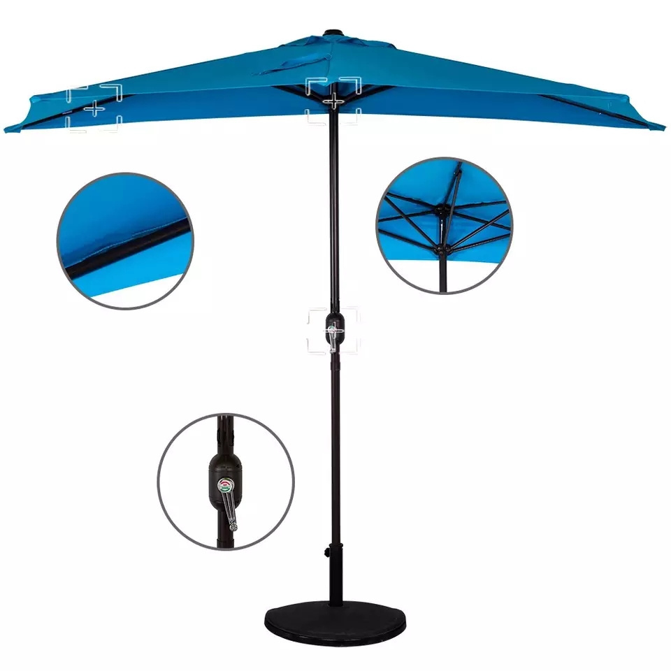 Outdoor Steel Hanging Semi-shade outdoor patio umbrella with 5 ribs with base