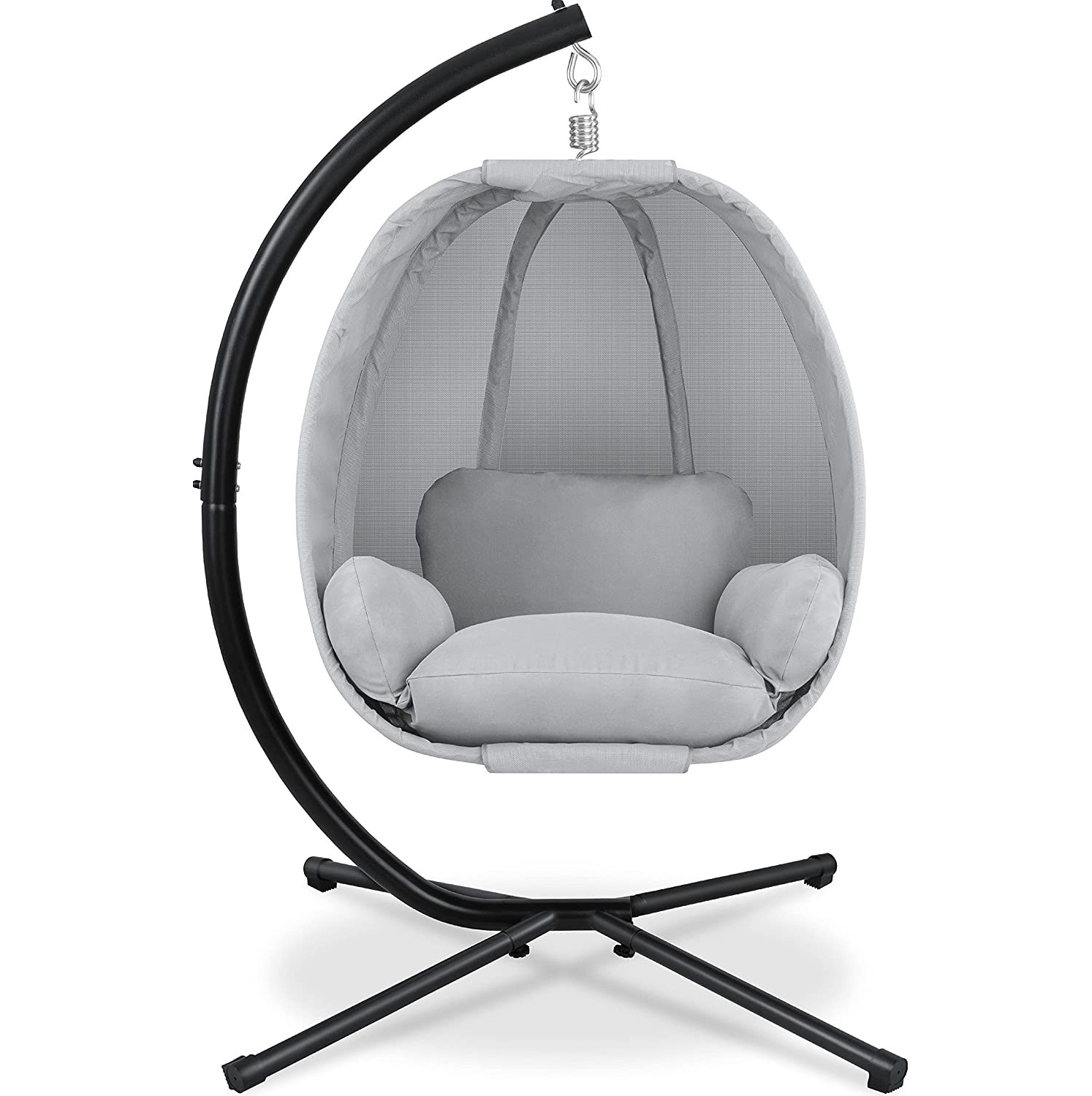 Metal Hanging Egg Chair with Frame Soft Seat Cushion Nice Design