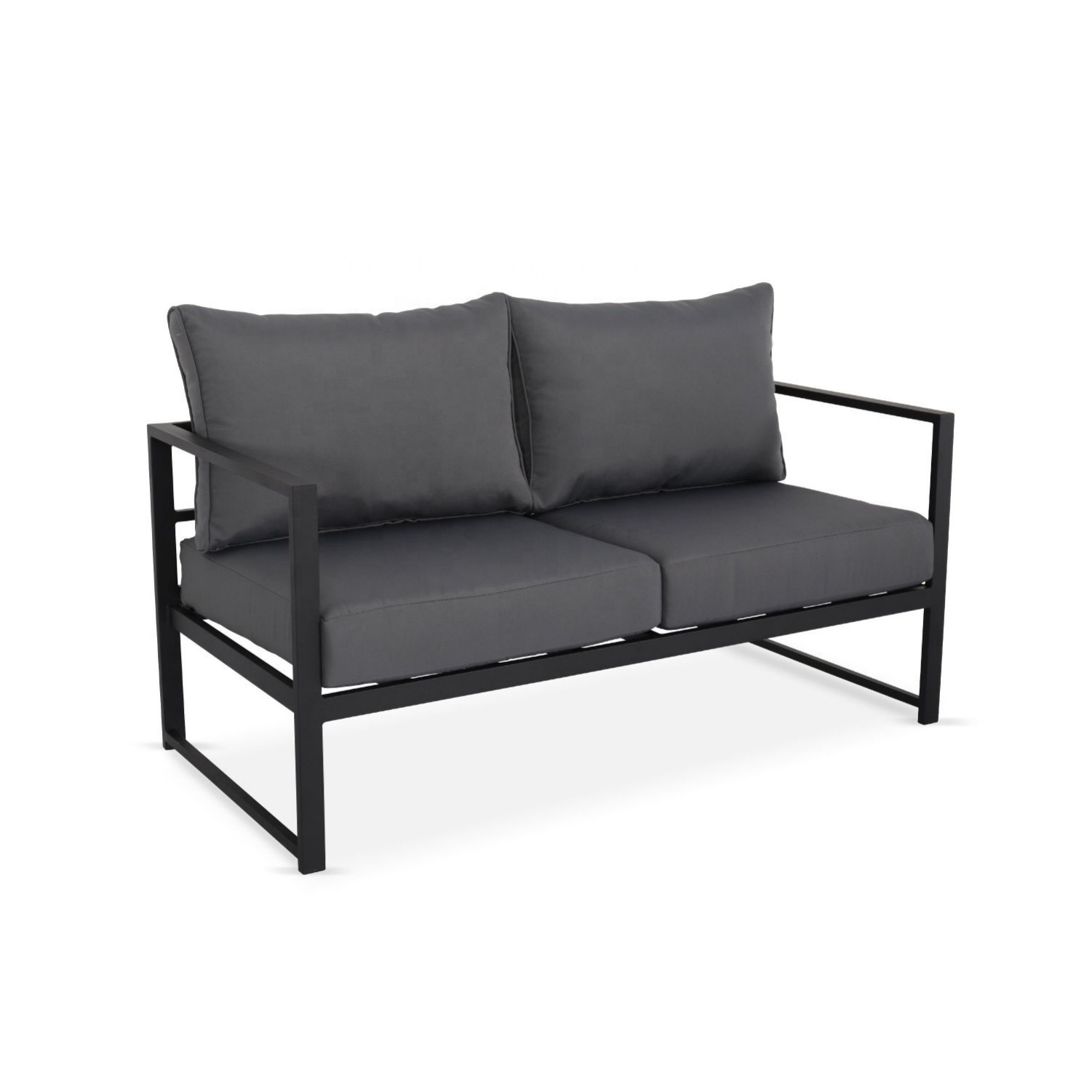 Garden Sofa Set In Aluminium Single Loveseat Coffee Table Style Outdoor Furniture With Cushions