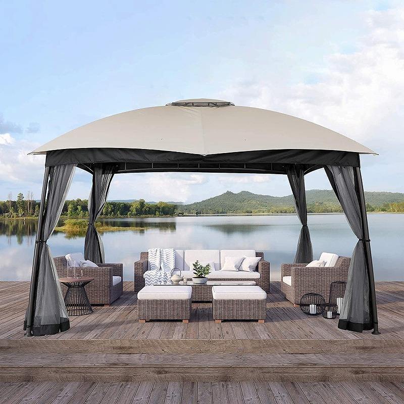 Large durable heavy duty Outdoor Garden gazebo with mosquito net sidewall outdoor restaurant gazebo Furniture