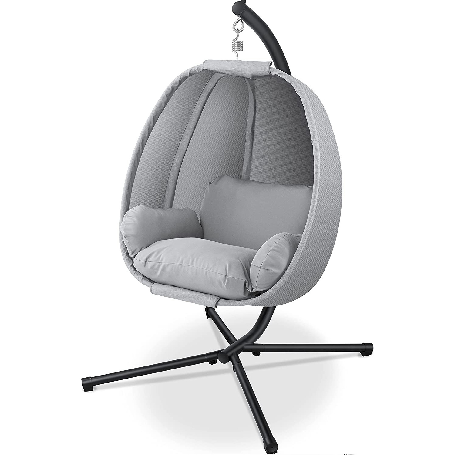 Metal Hanging Egg Chair with Frame Soft Seat Cushion Nice Design