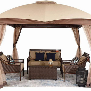 Large durable heavy duty Outdoor Garden gazebo with mosquito net sidewall outdoor restaurant gazebo Furniture