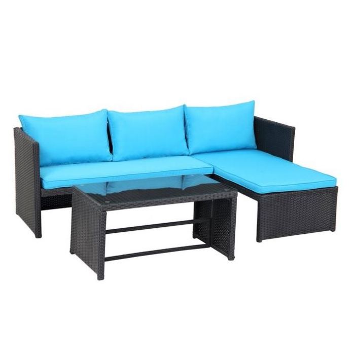 Patio Furniture Double Seat and Chaise Lounge Couch Seat Garden Furniture for Garden Balcony Patio Poolside Indoor Metal Modern