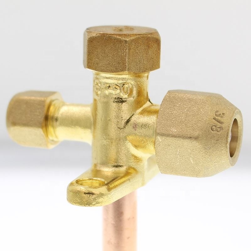 Split flow valve shut off valve brass 1/4